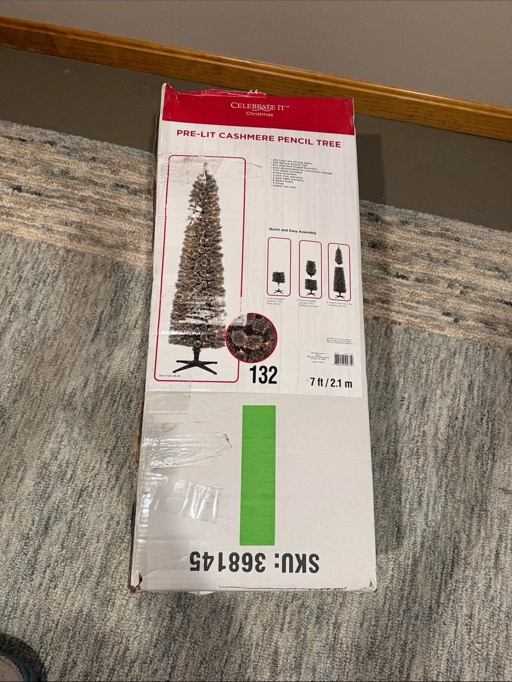 Celebrate It Frosted Green Pine Slim Artificial Tree